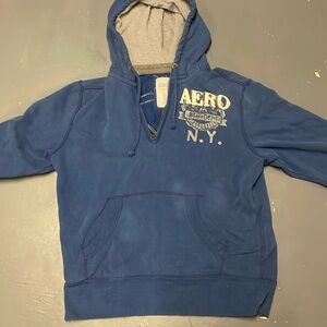 AĒROPOSTLE Y2K Quarter Zip Up Hoodie Embroidered